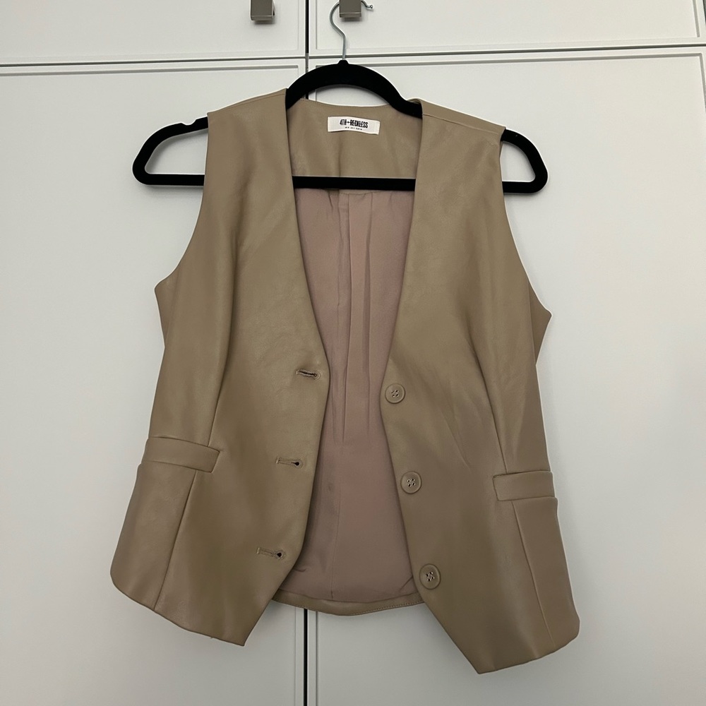 Tan colour Pleather Vest